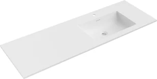 Mexen Otis umywalka wpuszczana w blat prawa 141 x 46,5 cm, biała mat - 25181401P - Umywalki - miniaturka - grafika 1