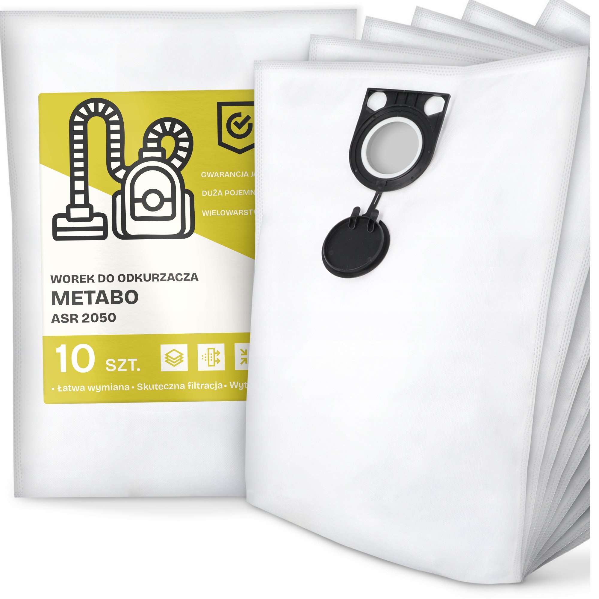 10x Worek do Odkurzacza Metabo Asr 2050 Syntetyczny Tekstylny Worki Duży G9