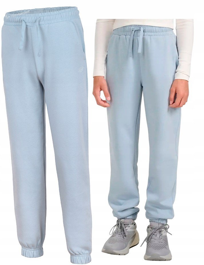 4F OCIEPLANE DZIEWCZÄCE SPODNIE DRESOWE DRESY BAWEĹNA JOGGERY / rozm 146