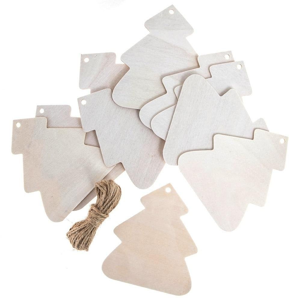 Dekoracja świąteczna PartyShow Drewniane zawieszki Boże Narodzenie 10szt