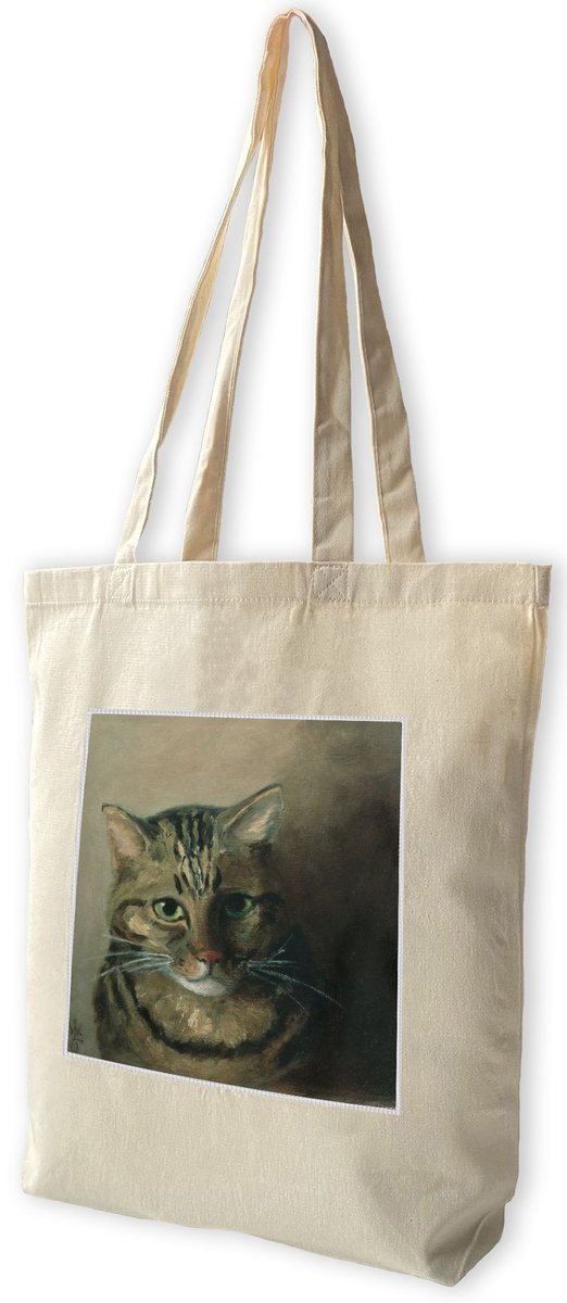 Torba z naszywką Studium głowy kota tabby Louis Wain