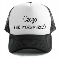 Czapki i chusty sportowe męskie - CZAPKA CZARNA Z DASZKIEM Na Lato Wiosne Trucker CZEGO NIE ROZUMIESZ? Wzory - miniaturka - grafika 1