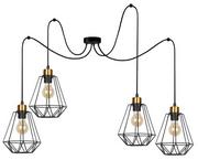 Lampy sufitowe - Candellux Primo P lampa wisząca 4-punktowa czarna/złota 34-00309 - miniaturka - grafika 1