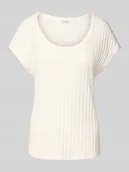 Swetry damskie - T-shirt o kroju slim fit z mieszanki bawełny - miniaturka - grafika 1