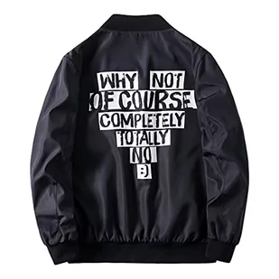 Zwierzęta List Drukuj Kurtki Mężczyzna Moda Młoda Cienka Kurtka Jesień Płaszcz Po prostu Casual Baggy Płaszcz Przejściowy Młody Koreański Styl Baseball Jacket, Feather Gray, M - Płaszcze męskie - miniaturka - grafika 1
