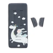 Akcesoria do wózków - Nakładka pokrowiec na wózek 84x34 szara dinozaury - miniaturka - grafika 1