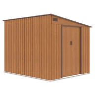 Altany ogrodowe - Szopa narzędziowa JASPER 214x257cm Oak Brown, stalowa, z podwójnymi drzwiami, wentylowana, magazyn na sprzęt ogrodowy i narzędzia Hardmaister - miniaturka - grafika 1