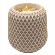 Świece - Ręcznie zalewana Świeca Sojowa w gipsie bawełniany knot zapach BURSZTYN - miniaturka - grafika 1