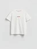 Koszulki męskie - Reserved - T-shirt regular z nadrukiem - złamana biel - miniaturka - grafika 1