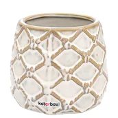 Donice - Doniczka ananas donica osłonka ceramiczna ceramika ozdoba na kwiaty fi 90mm - KOTARBAU - miniaturka - grafika 1