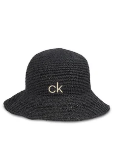 Calvin Klein Kapelusz Wide Brim Straw Bucket Hat K60K612914 Czarny - Czapki damskie - miniaturka - grafika 1