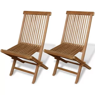 vidaXL vidaXL Składane krzesła ogrodowe z drewna tekowego 2szt. 47x60x89cm - Fotele i krzesła ogrodowe - miniaturka - grafika 1