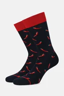 Skarpetki męskie - Skarpety Ciemnogranatowy w Papryczki Chilli - miniaturka - grafika 1