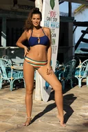 Stroje kąpielowe - Kostium kąpielowy Saba M-701 (7) Granatowo-Pomarańczowy (Rozmiar 42) - miniaturka - grafika 1