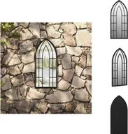 Lustra - vidaXL Lustro ogrodowe czarne 70x30 cm żelazne - Lustro - miniaturka - grafika 1
