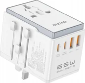 Adaptery i przejściówki - Adapter USB Dudao Adapter podróżny Dudao A65Pro 65W EU / US / JP / AUS / UK 2x USB-C 2x USB-A - biały - miniaturka - grafika 1