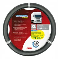 Akcesoria motoryzacyjne - Pokrowiec Kierownicy Cromox Tir 49-51cm chrom czerń - miniaturka - grafika 1