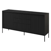 Komody - Komoda ryflowana TREND 01 czarny/czarne nogi - miniaturka - grafika 1