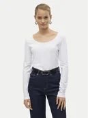 Bluzki damskie - Vero Moda Bluzka Maxi My 10228809 Biały Slim Fit - miniaturka - grafika 1