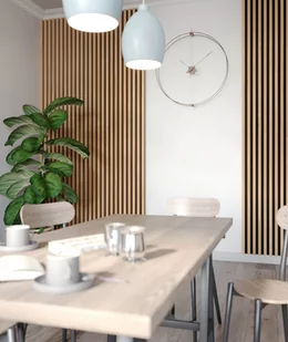 275x51x5,9 cm LD (9 lameli fornir dębowy) panel akustyczny na płycie MDF - dekoracja ścienna 3D - Panele ścienne i boazeria - miniaturka - grafika 1