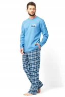 Piżamy damskie - KEY PIŻAMA MĘSKA MNS 626 B25 M NIEBIESKI - miniaturka - grafika 1