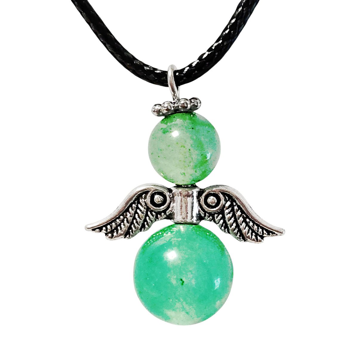 Wisiorek aniołek rzemyk Awenturyn zielony M172Z