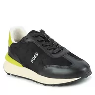 Buty dla chłopców - Sneakersy Boss J29352 S Black 09B - miniaturka - grafika 1