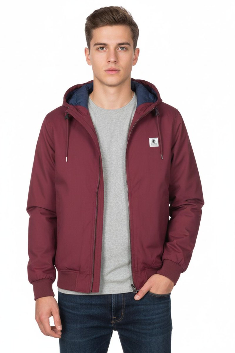 Kurtka męska Element Dulcey zimowa puchowa bordowa-XS