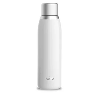 PURO PURO Butelka termiczna 500ml INOX z inteligentną nakrętka LED (biała) WB500SMART1WHI - Butelki termiczne - miniaturka - grafika 1