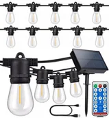 Girlandy - Girlanda solarna Led ogrodowa 15m 15x E27 Led filament SuperLED - miniaturka - grafika 1