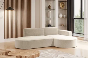 Nowoczesny narożnik w kształcie litery L Modena Studio, tkanina Raven Szampański Prawy - Narożniki - miniaturka - grafika 1