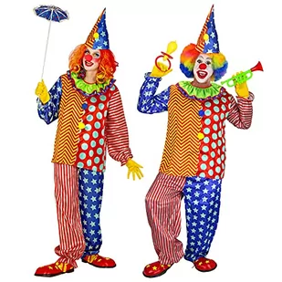 Widmann Widmann 48691 Kostium clowna, górna część z kołnierzem, spodnie i kapelusz, dla dorosłych, cyrkonia, impreza tematyczna, karnawał, unisex, wielokolorowy, S 48691 - Czapki dla dzieci - miniaturka - grafika 1