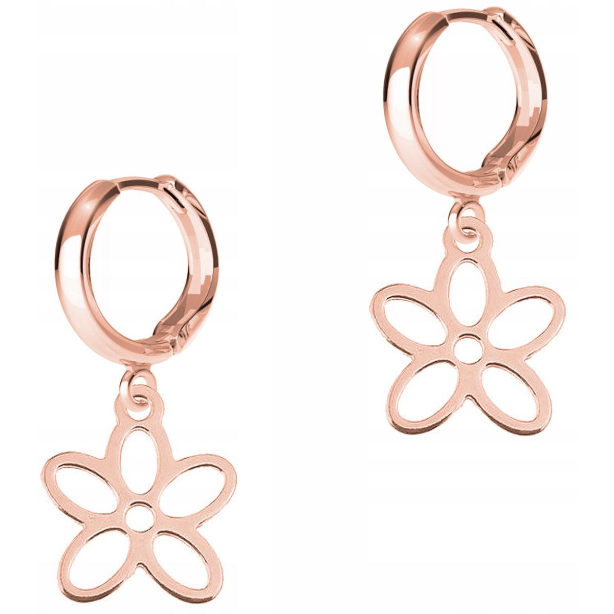 Kolczyki Pozłacane Blaszki z Kwiatkami Kwiaty Kwiatki Flowers SREBRO 925