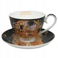 Filiżanki - ELEGANCKA PORCELANOWA FILIŻANKA Z TALERZYKIEM GUSTAV KLIMT "POCAŁUNEK" - miniaturka - grafika 1