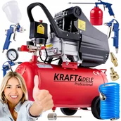 Sprężarki i kompresory - KOMPRESOR 24L + ZESTAW PNEUMATYCZNY KD400 K3 - miniaturka - grafika 1