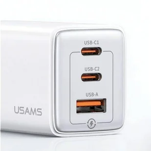 USAMS Ład. siec. 2xUSB-C+1xUSB 65W (only head) GaN PD3.0 +QC3.0 Fast Charging czarny/black Sandru Series CC180TC01 (US-CC180) - Ładowarki do telefonów - miniaturka - grafika 16