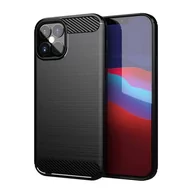 Etui i futerały do telefonów - Carbon Case elastyczne etui pokrowiec iPhone 12 mini czarny - miniaturka - grafika 1