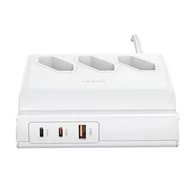 Moduły wifi i przekaźniki sygnału - USAMS Listwa zasilająca 65W Super Si Fast Charging USB Extension Socket EU biały/white CC160TC01 (US-CC160) - miniaturka - grafika 1