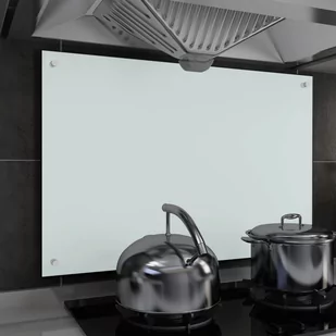 vidaXL Panel ochronny do kuchni, biały, 90x60 cm, szkło hartowane - Akcesoria i części AGD - miniaturka - grafika 1