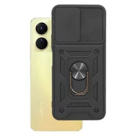 Etui i futerały do telefonów - Etui Pancerne CAMSHIELD Ring do Vivo Y16 4G V2214 / Y02s czarne Case Pokrowiec Futerał - miniaturka - grafika 1