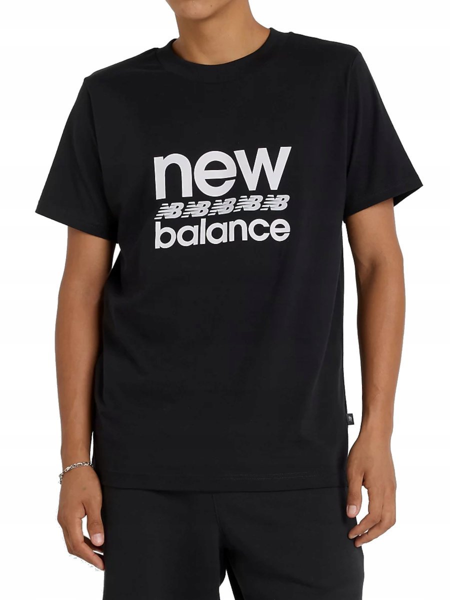 KOSZULKA męska T-SHIRT NEW BALANCE MT51940BK czarna bawełniana sportowa S S