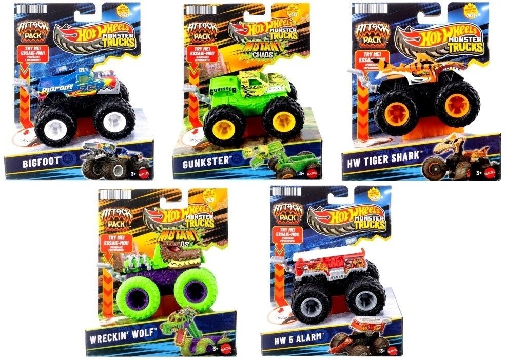 Mattel HOT WHEELS Monster Trucks dżip – Attack Pack JMK92