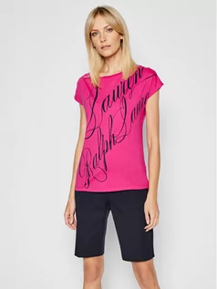 Koszulki i topy damskie - Ralph Lauren Lauren T-Shirt 200831705001 Różowy Regular Fit - grafika 1