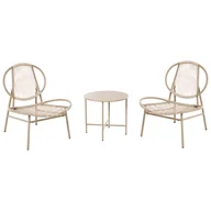 Meble ogrodowe - Beliani zestaw mebli balkonowych OVARO Technorattan Beżowy - miniaturka - grafika 1