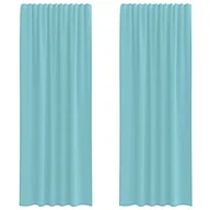Zasłony - vidaXL Zasłony woalowe z kieszeniami na drążek 2 szt. Turkusowe - miniaturka - grafika 1