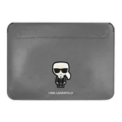 Torby na laptopy - Karl Lagerfeld Karl Lagerfeld Sleeve KLCS14PISFG 13/14" srebrny/siver Saffiano Ikonik Karl KF000900-0 - miniaturka - grafika 1