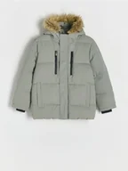 Kurtki i płaszcze dla chłopców - Reserved - Pikowana kurtka z ociepleniem - oliwkowy - miniaturka - grafika 1