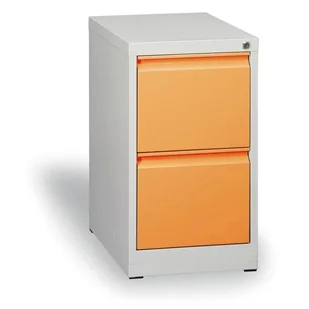 B2B Partner Szafa kartotekowa A4, 2 szuflady, cała pomarańczowa, wys. 1320 mm V002 RAL1037/7035 - Szafy biurowe - miniaturka - grafika 1