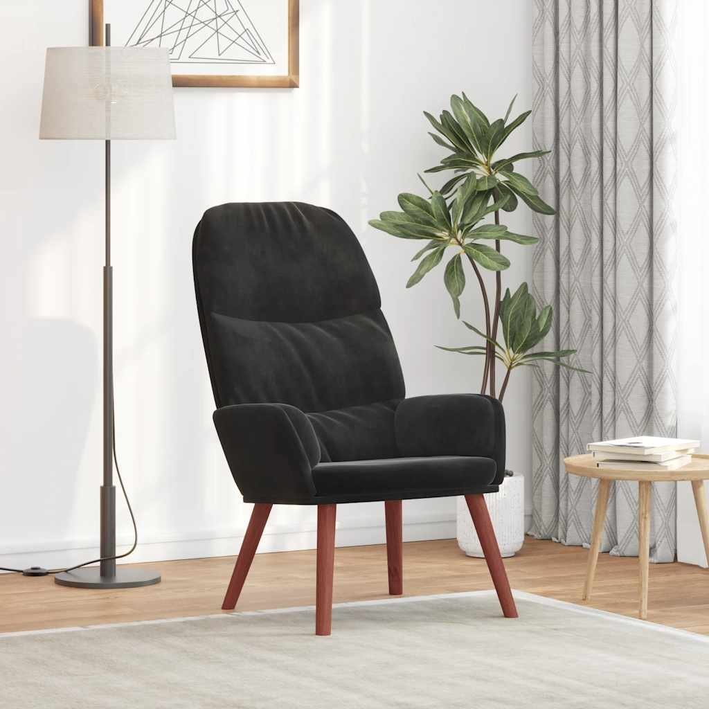 vidaXL Fotel, czarny, obity aksamitem