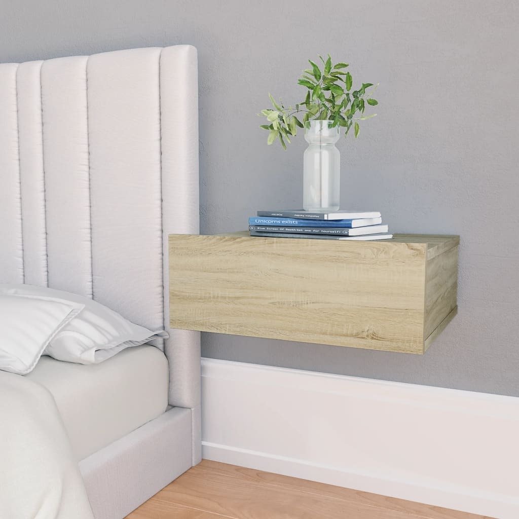 Wisząca szafka nocna dąb sonoma 40x30x15 cm materiał drewnopochodny